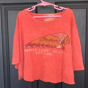 Indian Motorcycle for Lucky Brand Orange Crop top
